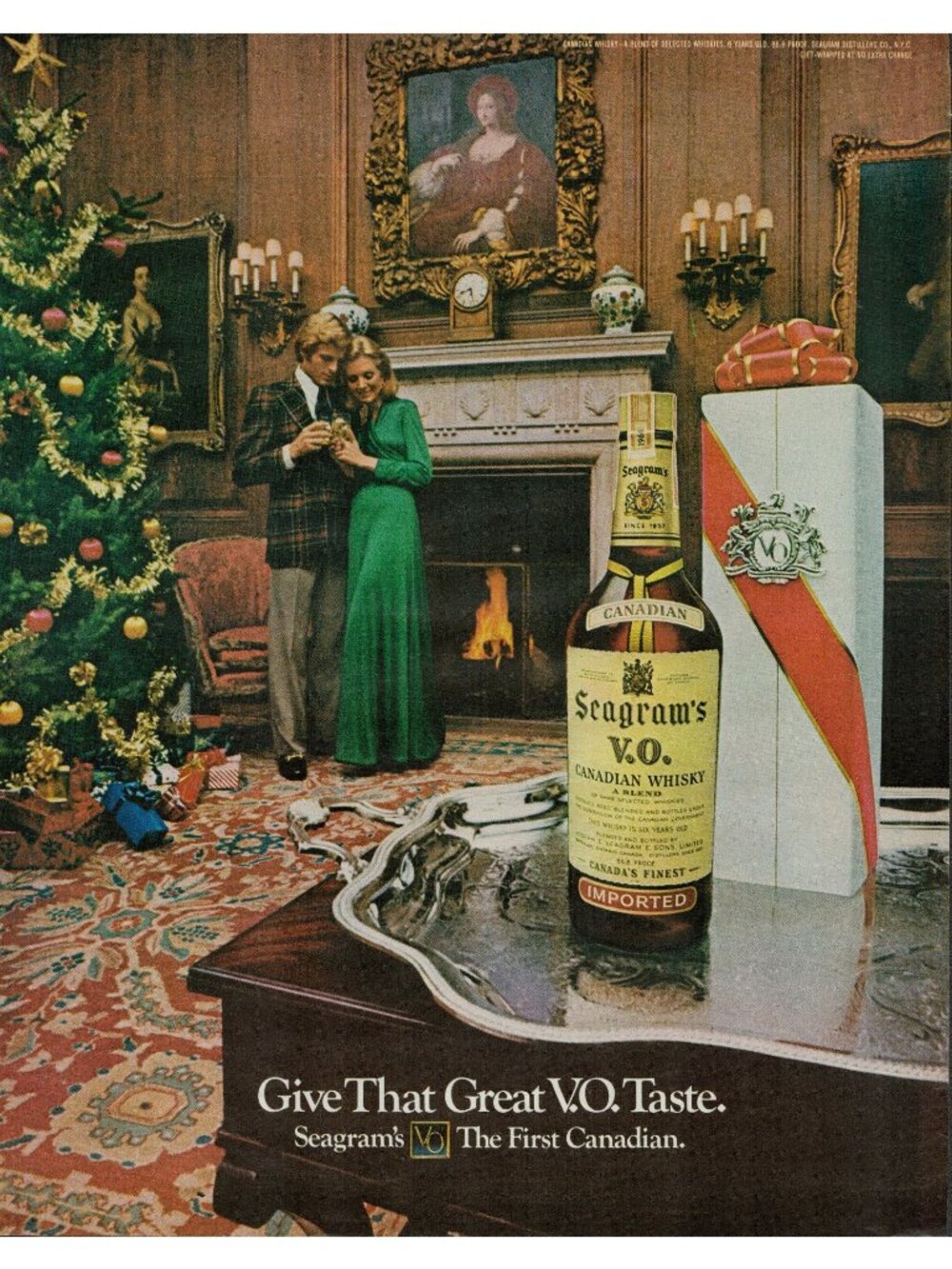 1972 Seagram's Canadian Whiskey Holiday Vintage Print Ad (L1)